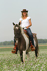 woman rides Pintaloosa
