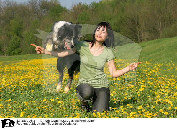 Frau und Altdeutscher Tiger beim Dogdance / woman and Tiger at dogdance / SS-50419