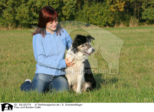 Frau und Border Collie / woman and Border Collie / SS-25770