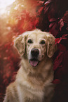 Golden Retriever im Herbstlaub