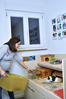 woman with Guinea Pig
