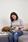 woman with Guinea Pig