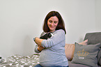 woman with Guinea Pig