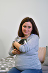 woman with Guinea Pig