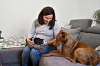 woman with Guinea Pig