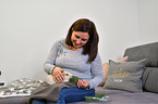 woman with Guinea Pig