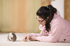 young woman with guinea pig