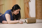 young woman with guinea pig