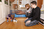 family with bunny