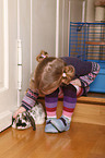 girl with bunny