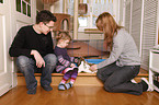 family with bunny