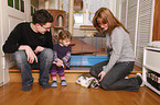 family with bunny