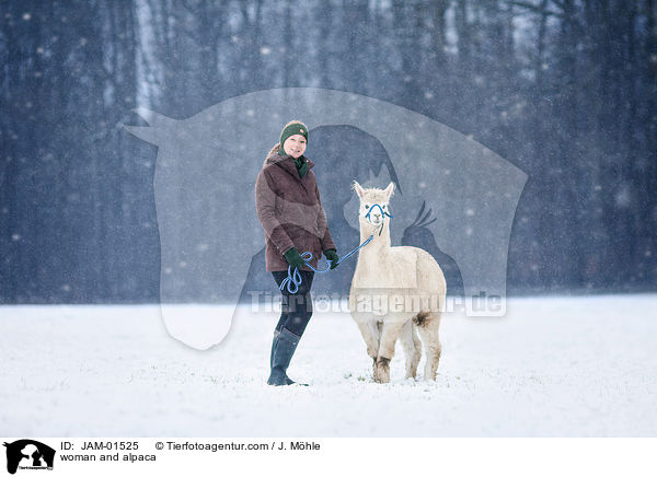 Frau und Alpaka / woman and alpaca / JAM-01525