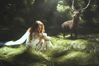 woman with Red Deer