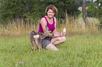 woman with fawn