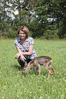 woman with fawn