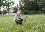 woman with fawn
